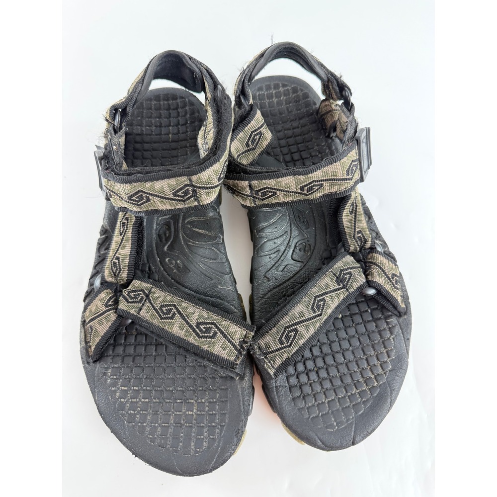 Teva Valkyrie Womens 9W Sport Sandals Black Olive Geometric Hiking Trail F08K7 - Picture 2 of 7